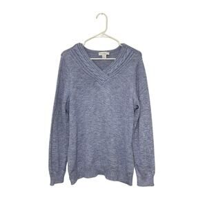 Christopher & Banks Multi-Color V-Neck Sweater Pullover Top Size XL Ribbed Trim